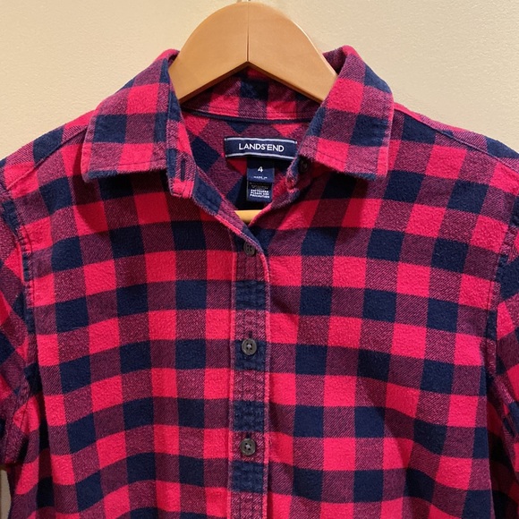 LANDS’ END Checked Flannel Shirt - Picture 3 of 13